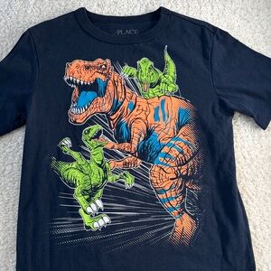PLACE Kids T-Rex and Raptors Tee - Navy